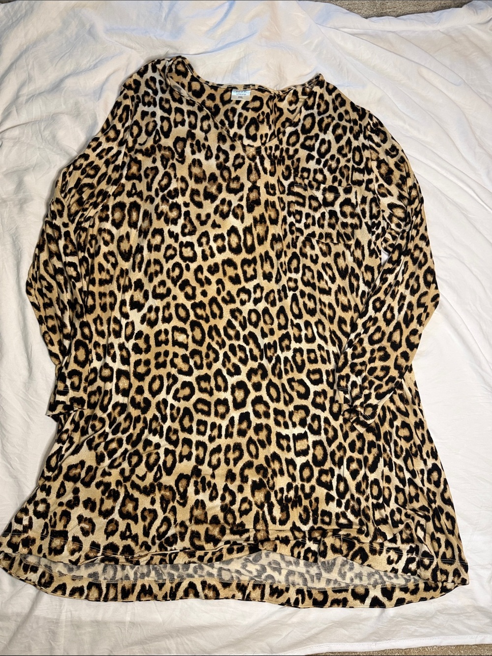 Chico's Leopard Print Long Sleeve Tunic - Tan & Black